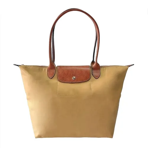 Túi xách - Túi Xách Nữ Longchamp Le Pliage Large Beige With Handle Chamois Màu Nâu Cafe - Vua Hàng Hiệu