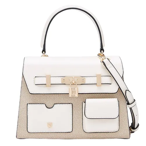Túi Xách Nữ Lyn Raff Pocket Top Handle M Handbags LL24FBS127 Màu Trắng Xám