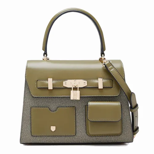 Túi Xách Nữ Lyn Raff Pocket Top Handle M Handbags LL24FBS127 Màu Xanh Olive - Túi xách - Vua Hàng Hiệu