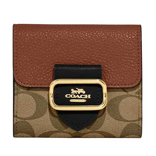 Ví Nữ Coach Small Morgan Wallet In Signature Canvas CF472 Màu Nâu Khaki - Túi xách - Vua Hàng Hiệu