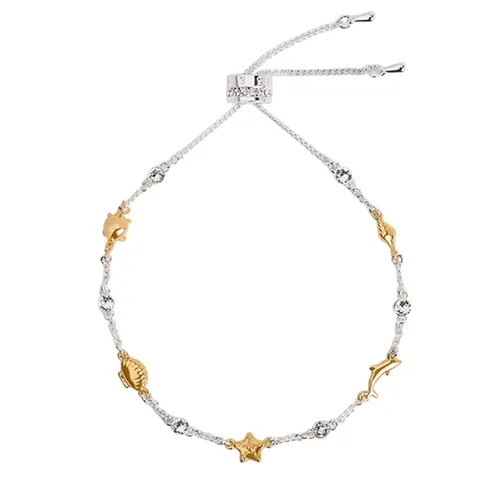 Vòng Đeo Tay Nữ Charles & Keith CNK Oceana Crystal Bracelet Silver CK5-12120398 Mutil Màu Bạc Vàng