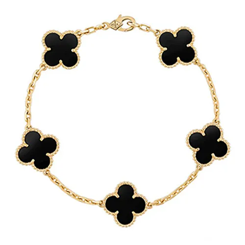 Trang sức Vòng đeo tay Vàng 18k - Vòng Đeo Tay Jewery Luxury Alhambra Onyx Gold 18k Yellow Gold Màu Vàng Gold Size 15mm - Vua Hàng Hiệu