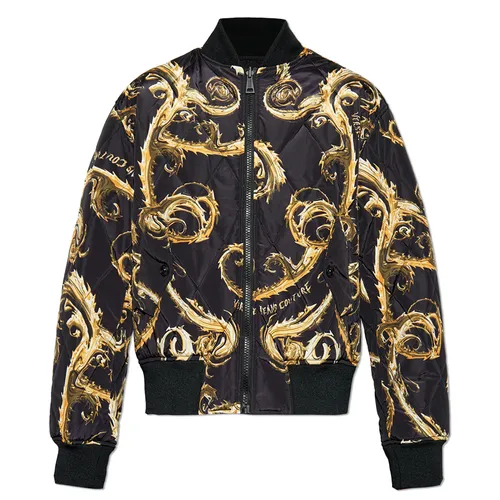 Thời trang Áo Bomber - Áo Bomber Nam Versace Jeans Couture Black Reversible Jacket 77GASD07 CQD54 G89 Màu Đen Vàng Size 46 - Vua Hàng Hiệu