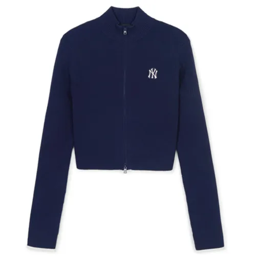 Thời trang - Áo Cardigan Nữ MLB Rib Zip Up New York Yankees 3FKCV0444-50NYS Màu Xanh Navy Size S - Vua Hàng Hiệu