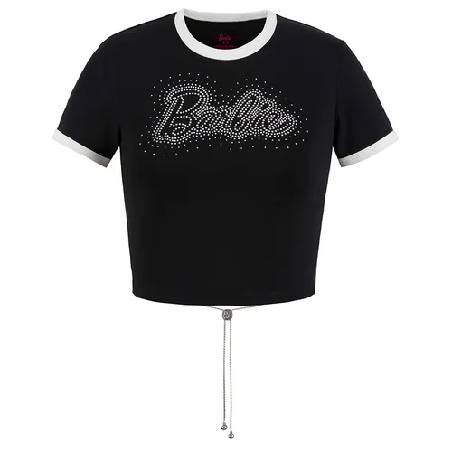Pickleball Trung Quốc - Áo Croptop Nữ Weird Market Barbie Rhinestone Printed Top Moonless Night Black Pickleball Màu Đen Size M - Vua Hàng Hiệu