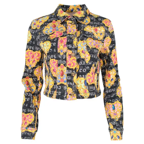Thời trang - Áo Khoác Bò Nữ Versace Jeans Couture Heart Couture-Print Denim Jacket 76HAS453 ES105L54 G89 Phối Màu Size 38 - Vua Hàng Hiệu