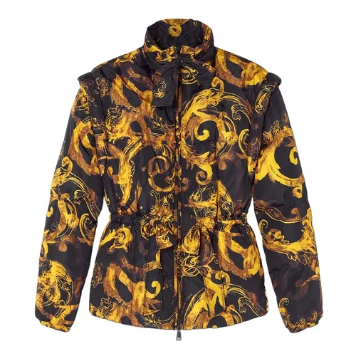 Thời trang - Áo Khoác Nữ Versace Jeans Couture Watercolour Couture Puffer Parka 76HAU405 CQS85 G89 Màu Đen Vàng Size 38 - Vua Hàng Hiệu