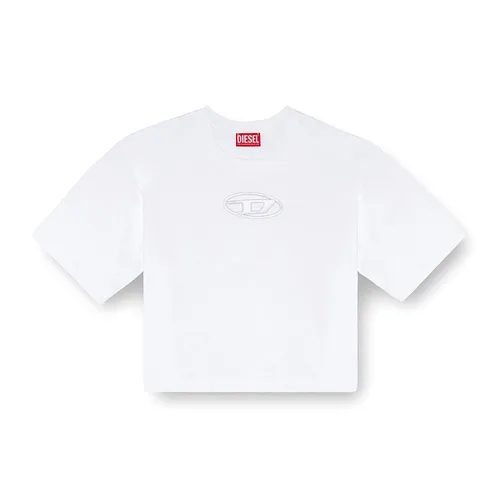 Diesel - Áo Phông Nữ Diesel T-Rowy-Od Boxy T-Shirt With Embroidered D A115590NIAX100 Màu Trắng Size XS - Vua Hàng Hiệu