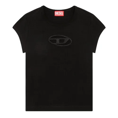 Diesel - Áo Phông Nữ Diesel Tshirt With Peekaboo Logo A062680AFAA9XXA Màu Đen Size S - Vua Hàng Hiệu