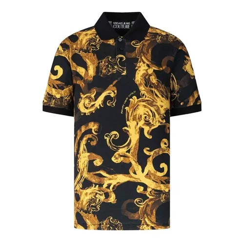 Áo Polo Nam Versace Jeans Couture Black With Baroque Logo Printed 76GAG6S0 JS286 G89 Màu Đen Size M