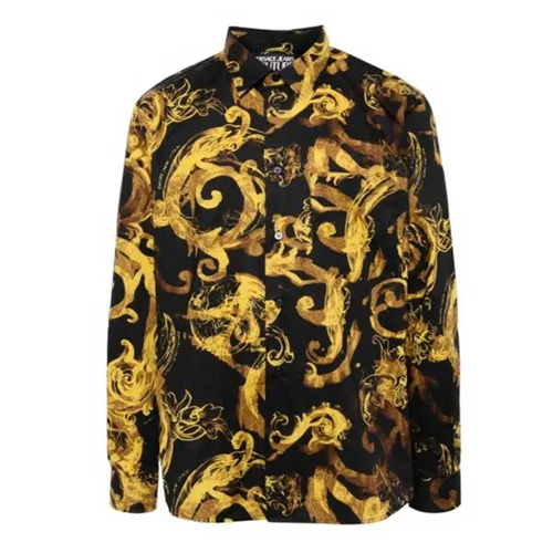 Áo Sơ Mi Nam Versace Jeans Couture Baroque Print Regular Shirt 76GAL2R1 NS408 G89 Màu Đen Vàng Size 44