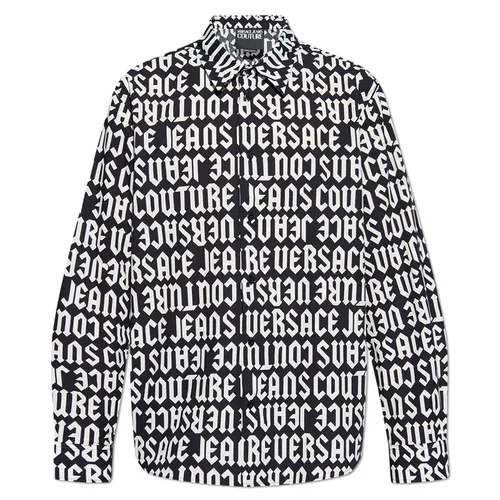 Thời trang Đen trắng Áo sơ mi - Áo Sơ Mi Nam Versace Jeans Couture Regular Fit 77GAL2R0 NS469 L01 Màu Đen Trắng Size 46 - Vua Hàng Hiệu