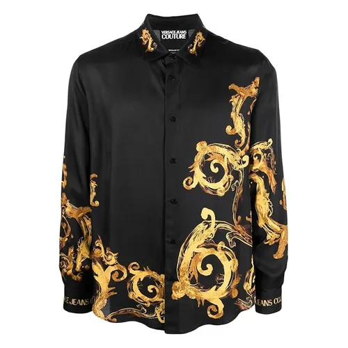 Áo Sơ Mi Nam Versace Jeans Couture Regular Shirt 76GAL2RW NS410 G89 Màu Đen Vàng Size 44