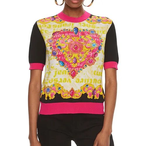 Áo Thun Nữ Versace Jeans Couture T-Shirt 76HAFM19 CM25N 899 Màu Đen - Vàng Size S - Thời trang - Vua Hàng Hiệu