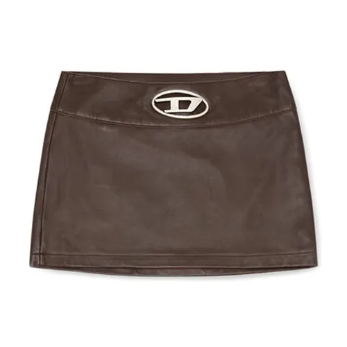 Chân Váy Diesel Leather Mini Skirt With Metal Logo A149590BNDR7ES Màu Nâu Size 38 - Thời trang - Vua Hàng Hiệu