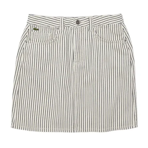 Pickleball - Chân Váy Nữ Lacoste Women's Live Short Striped Skirt Pickleball JF3501-51 8LP Màu Đen Trắng Size 36 - Vua Hàng Hiệu