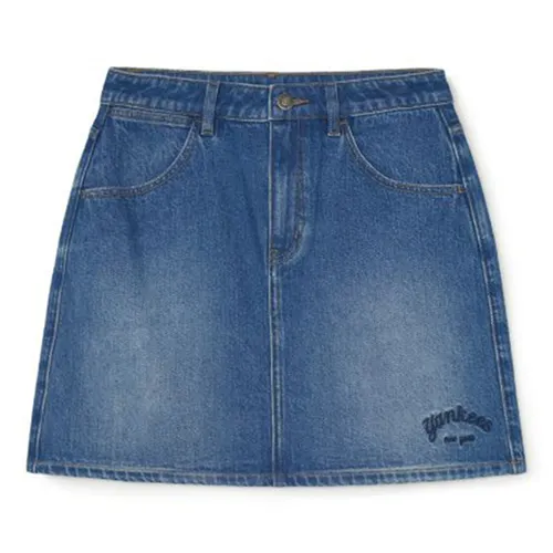 Thời trang MLB Korea Chân váy - Chân Váy Nữ MLB WMS Varsity Cursive Embroidery Denim Skirt New York Yankees 3FDSV0144-50INS Màu Xanh Đậm Size XS - Vua Hàng Hiệu