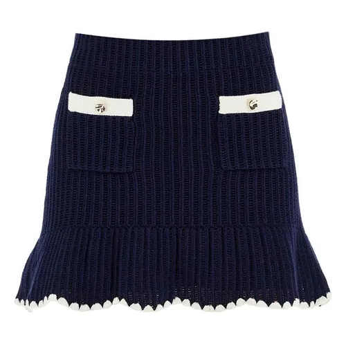 Thời trang - Chân Váy Nữ Self-Portrait In Navy PF24131SKBLNAVY Màu Xanh Navy Size S - Vua Hàng Hiệu