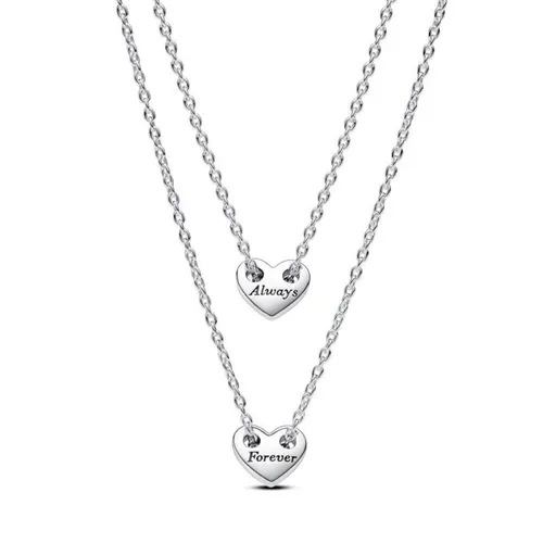 Dây Chuyền Nữ Pandora Forever & Always Splittable Heart Collier Necklaces 393207C00 Màu Bạc - Trang sức - Vua Hàng Hiệu