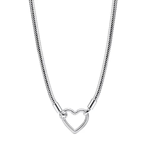 Dây Chuyền Nữ Pandora Heart Closure Snake Chain Necklace 393377C00 Màu Bạc - Trang sức - Vua Hàng Hiệu