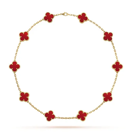 Dây Chuyền Nữ Jewery Luxury Vintage Alhambra Necklace, 10 Motifs 18K Yellow Gold Màu Vàng Gold 27g Size 15mm - Trang sức - Vua Hàng Hiệu