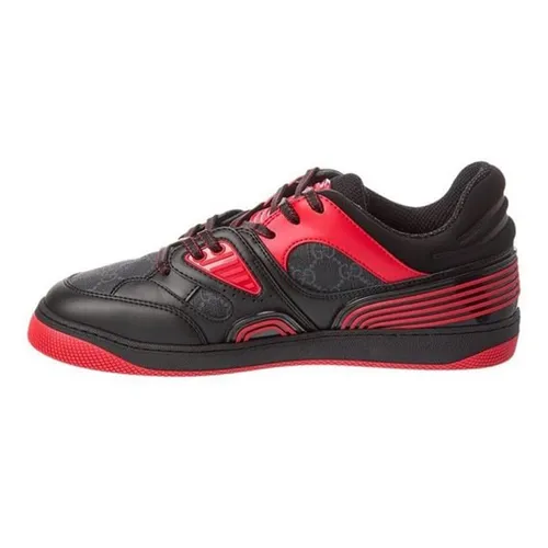 Giày - Giày Sneaker Nam Gucci Basket GG Supreme Canvas In Black Màu Đen Đỏ - Vua Hàng Hiệu