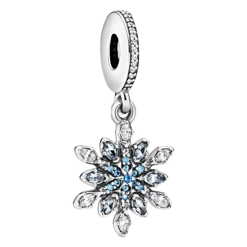 Hạt Vòng Charm Pandora Crystalized Snowflake Silver Dangle With Mixed Stones 791761NBLMX Màu Bạc/Xanh - Trang sức - Vua Hàng Hiệu