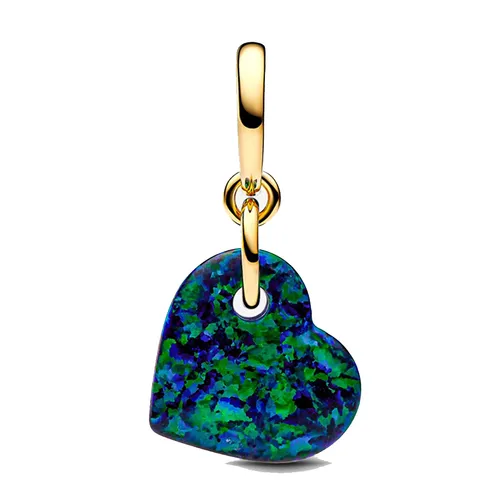 Hạt Vòng Charm Pandora Green Opal Heart Pendant 763348C01 Phối Màu