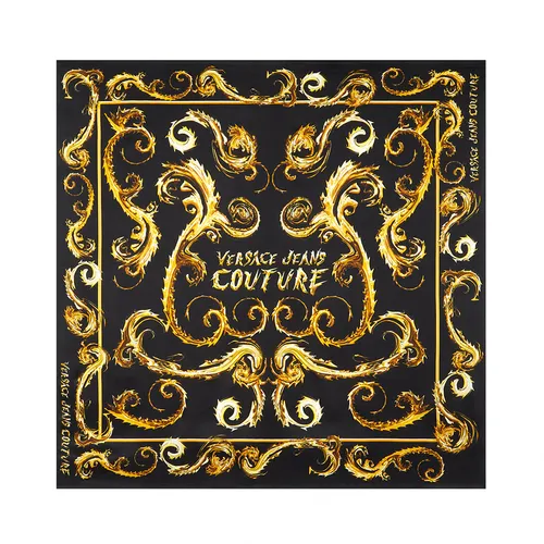Versace Khăn phụ kiện - Khăn Nữ Versace Jeans Couture Silk Square Scarf 77HA7H02 ZG309 G89 Màu Đen Vàng - Vua Hàng Hiệu