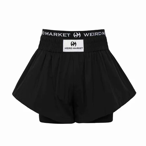 Pickleball Quần shorts - Quần Short Nữ Weird Market Pickleball Double Layer Short Moonless Night Black Màu Đen Size S - Vua Hàng Hiệu