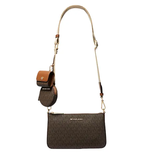 Túi Đeo Chéo Nữ Michael Kors MK Jet Set Logo Crossbody Bag 35S2GTVC1B Màu Nâu