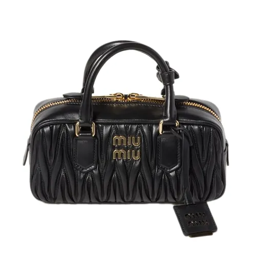 Túi xách - Túi Đeo Chéo Nữ Miu Miu Matelasse Nappa Handle Bag Màu Đen Size 19 - Vua Hàng Hiệu