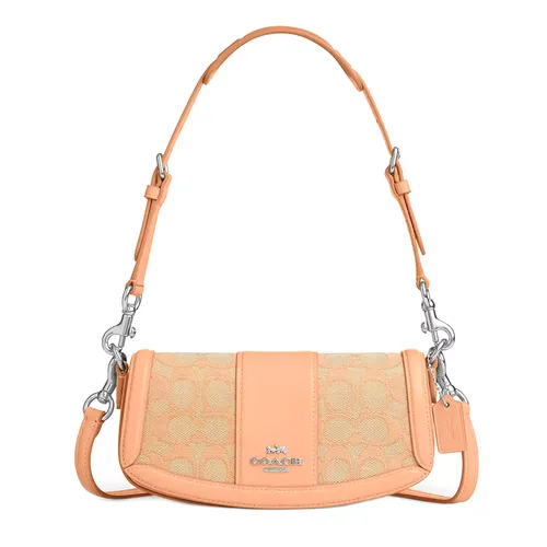 Túi xách - Túi Đeo Vai Nữ Coach Andrea Small Shoulder Bag In Signature Jacquard Silver/Faded Blush CT759 Màu Cam Đào - Vua Hàng Hiệu