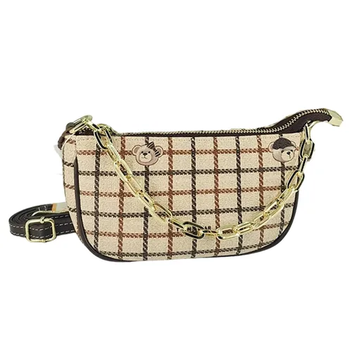 Túi Đeo Vai Nữ TTWN Bear TT-2176-2-F00 Màu Be Kẻ