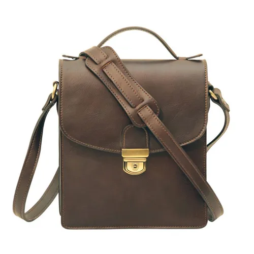 Túi Đeo Chéo Old Angler Classica II Leather Satchel 079689TM - 89TM Màu Nâu