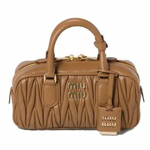 Túi xách - Túi Xách Nữ Miu Miu Arcadie Quilted Nappa Leather Bag Màu Nâu Caramel - Vua Hàng Hiệu