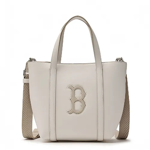 Túi xách Hàn Quốc - Túi Xách Tay MLB Basic PU Window Tote Boston 3AORS884N-43CRD Màu Be - Vua Hàng Hiệu