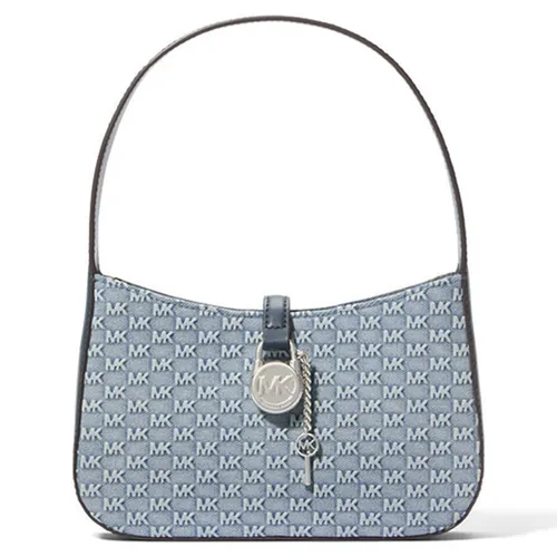Túi xách - Túi Xách Tay Nữ Michael Kors MK Lyra Cotton Shoulder Bag 35T4S1YC1C Màu Xanh Denim - Vua Hàng Hiệu