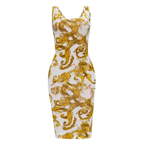 Thời trang - Váy Body Nữ Versace Jeans Couture Dress 76HAO9B6 JS291 G03 Màu Trắng/Vàng Size 38 - Vua Hàng Hiệu