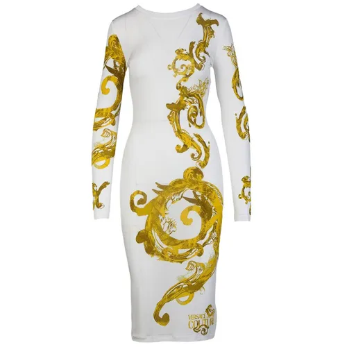 Váy Body Versace Jeans Couture Dress With Long Sleeves 76HAO9P8 JS346 G03 Slim Fit Màu Trắng Họa Tiết Size 38 - Thời trang - Vua Hàng Hiệu