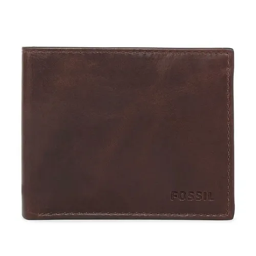 Ví Da Nam Fossil Quinn Large Coin Pocket Bifold ML3681201 Màu Nâu - Túi xách - Vua Hàng Hiệu