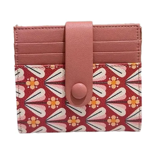 Túi xách - Ví Đựng Thẻ Bấm Cúc Nữ Venuco Card Holder R18W76 Màu Đỏ - Vua Hàng Hiệu