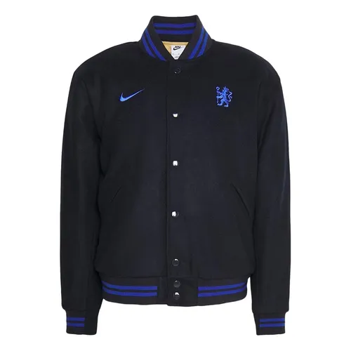 Thời trang Nike Xanh Đen Áo khoác - Áo Khoác Nam Nike Chelsea London Varsity Bomber FB2132-426 Màu Xanh Đen Size M - Vua Hàng Hiệu