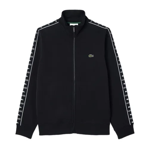 Thời trang - Áo Khoác Nỉ Nam Lacoste Men's Logo Stripe Zip-Up Sweatshirt SH7433-031 Màu Đen Size 4 - Vua Hàng Hiệu