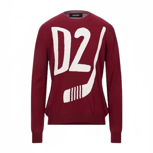DSquared2 Nam Đỏ - Áo Len Nam Dsquared2 D2 S74HA0974 S16799 967 Màu Đỏ Size S - Vua Hàng Hiệu
