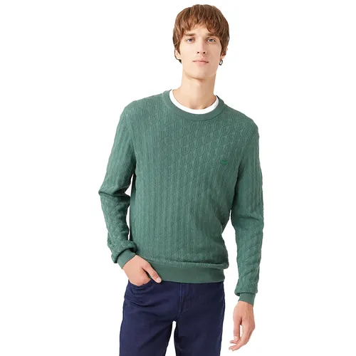 Áo Len Nam Lacoste Men's Patterned Green Sweater AH2305 - 05Y Màu Xanh Lá Size 3