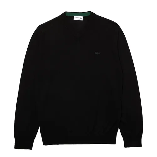 Áo Len Nam Lacoste Men's V-Neck Merino Wool Sweater AH1990-031 Màu Đen Size 2 - Thời trang - Vua Hàng Hiệu