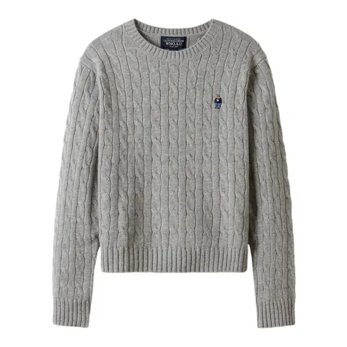 Thời trang - Áo Len Nữ WHOAU Steve Cable R-neck Pull Over WHKAE4901F Màu Xám - Vua Hàng Hiệu
