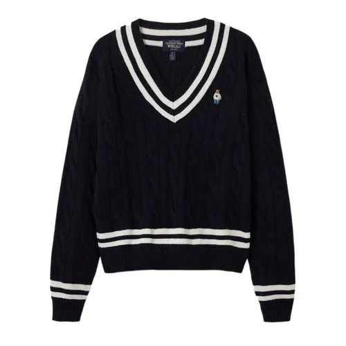 Áo Len WHOAU Steve Cable Tilden Sweater(F) WHKAE4T84F Màu Xanh Navy