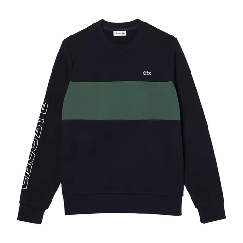Áo Nỉ Sweater Nam Lacoste Men's Colorblock Crew Neck Sweatshirt SH1433 - MI7 Màu Đen - Xanh Size 5 - Thời trang - Vua Hàng Hiệu
